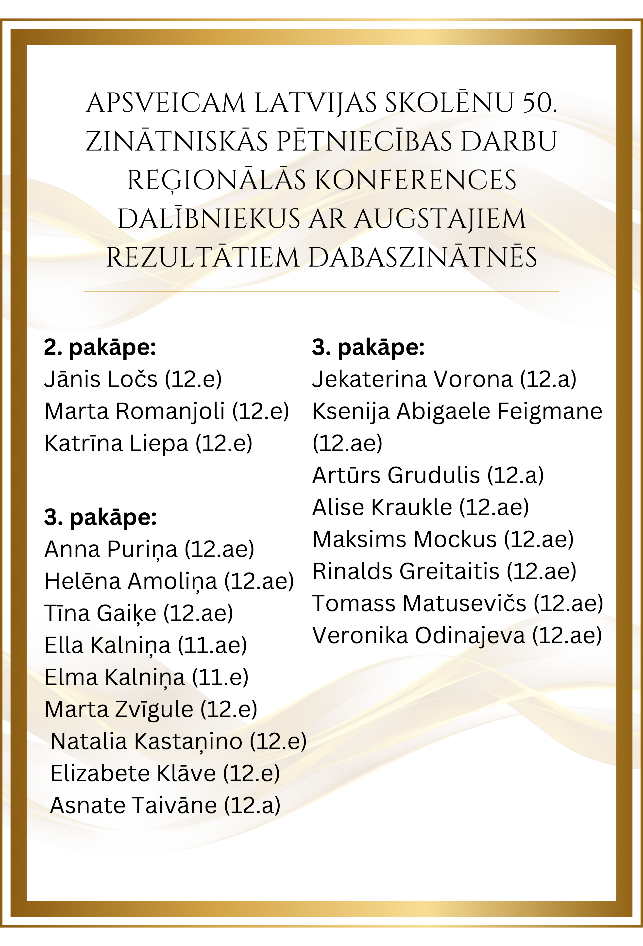 ZPD 50. reģionālās konferences rezultāti
