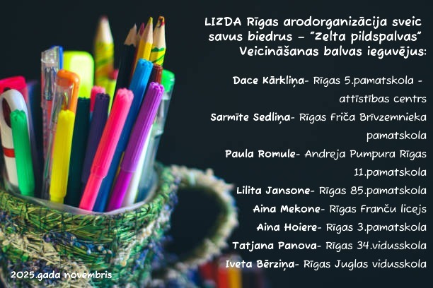 LIZDA sveic Zelta pildspalvas ieguvējus